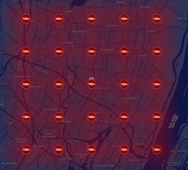A Local SEO Grid result showing a business not visibly ranking.